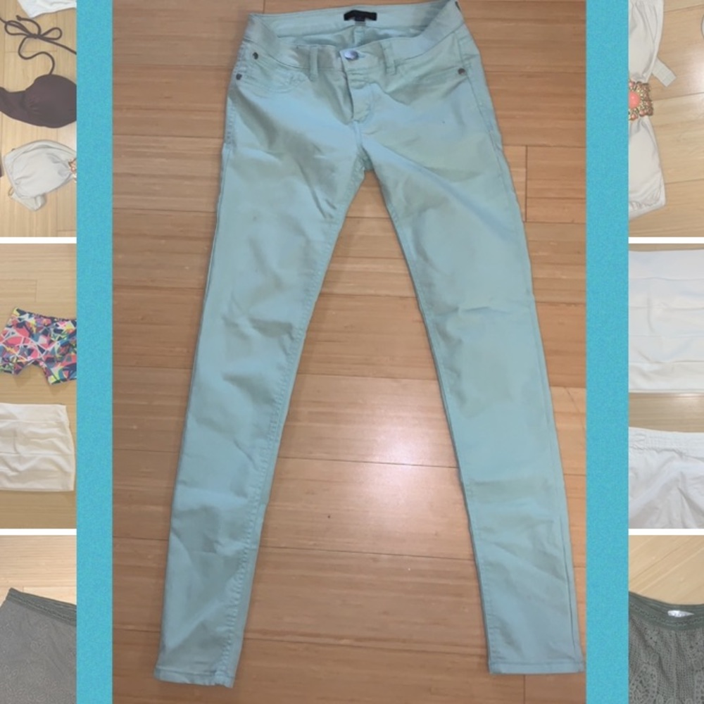 Mint/Aqua Skinny Pants